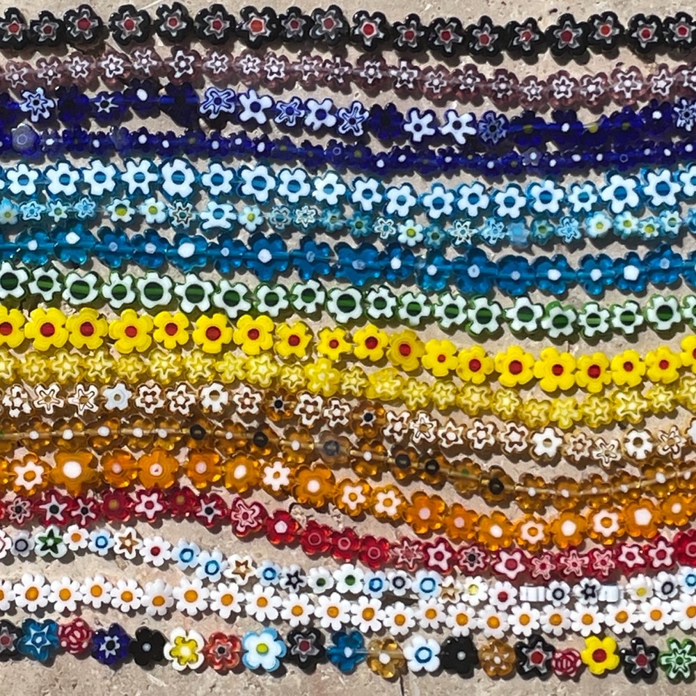 Millefiori Murano Flower Glass Beads